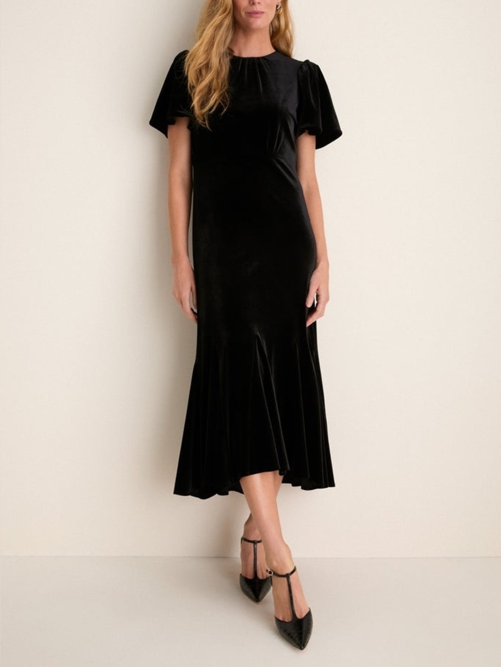 Tuckernuck Black Velvet Elodie Midi Dress XXL NWT
